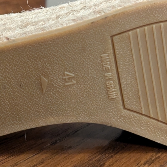 Browns Crochet Espadrille Sandal, cream Woven Fabric Jute Platform SZ 11 EU 41 - Picture 10 of 17